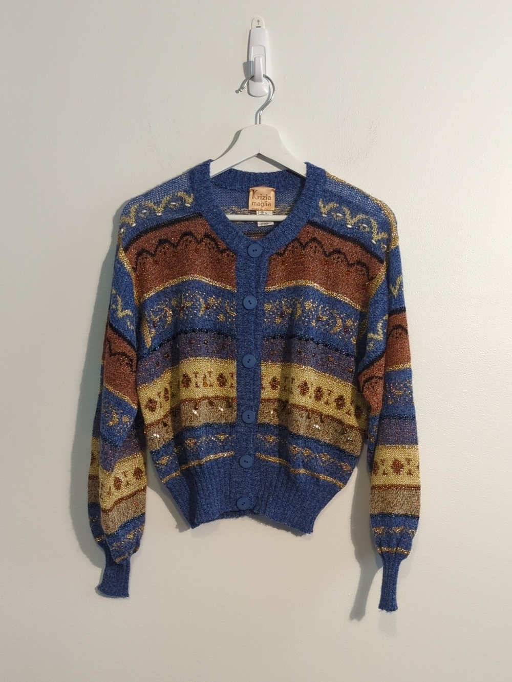 KRIZIA MAGLIA patterned cardigan sweater - size medium